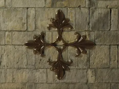 Gold Ornament Low-poly 3D model