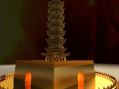 Chinese tower 3D model