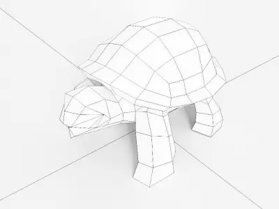 Old turtle 3d model  Low-poly 3D model