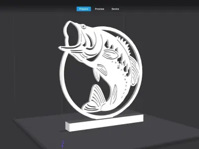 Fish statue 3D print model