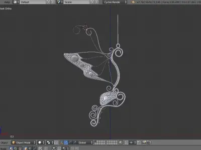 Diamond earrings  3D model