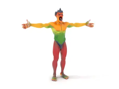 Colorful Demon Character Model Pack with Tribal Design Low-poly 3D model