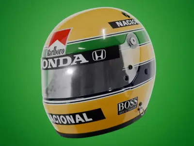 Ayrton Senna Helmet Monaco GP 1988 3D model