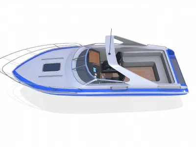 Speedboat 015 Low-poly PBR Low-poly 3D model