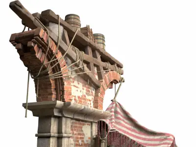 Medieval Market Scene 3D model