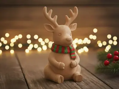 Reindeer sitting 3D print model