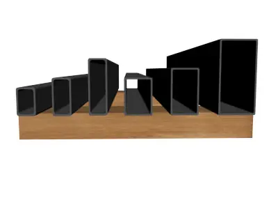 095in Wall Rectangle Ornamental Tube 3D model