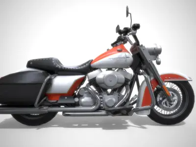 Harly Davidson FLHR Road  King motorcycle Low-poly 3D model