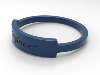 Engineer Female Ring Blue 3D print model