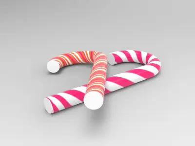 Boo Candy Cane Low-poly 3D model