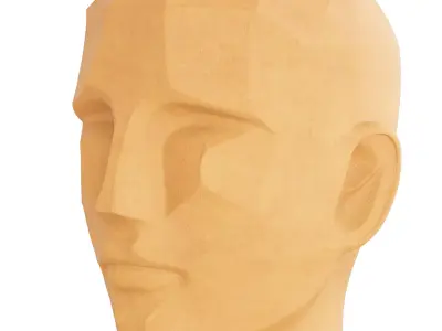 Male head figurine 3D model