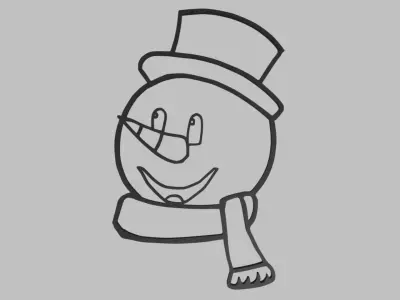 Snow Man Wall Silhouette 01 3D print model