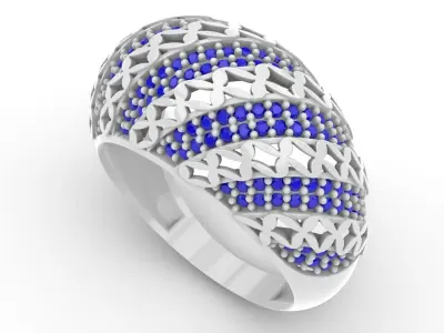 Jewelry Diamond Ring Model RG68 Free 3D print model