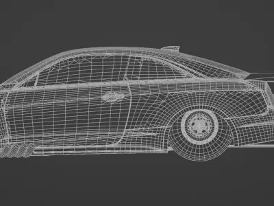 Cadillac ATS-V Drag Racing Car Low-poly 3D model