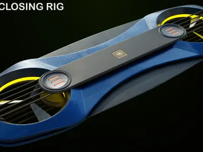 Sci Fi Hoverboard 2 All PBR Unity UE Textures Included  Low-poly 3D model