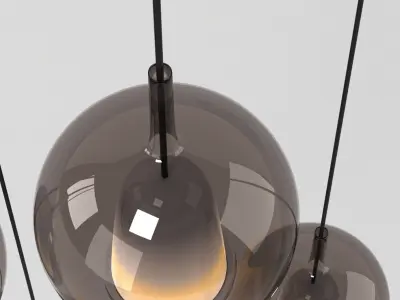Chandelier 1 pendant light with five balls hanging from it 3D model