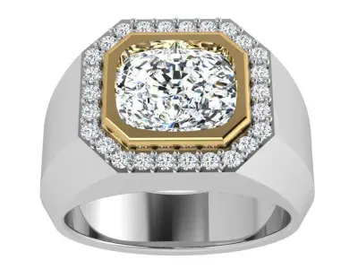 Octagonal Diamond Ring 4319 3D print model