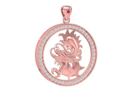 Luxury Dragon Round Pendant Jewelry 3D Model 1617 3D print model