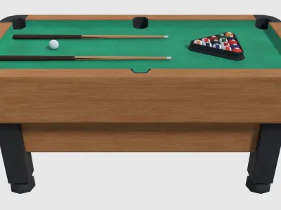 Pool Table - Game Ready Low-poly 3D model