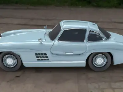 Mercedes Benz 300 SL Gullwing AMG 1955 Low-poly 3D model
