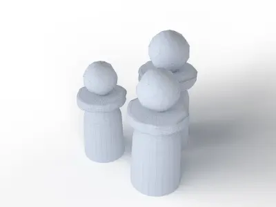 Monks Statue 3D model