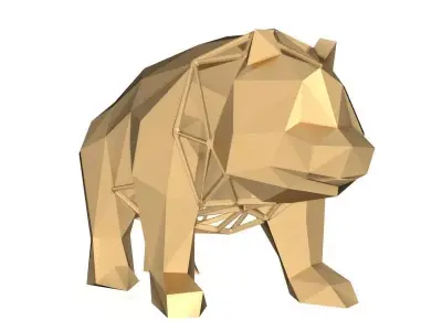 Polygonal Panda Parametric Low-poly 3D model