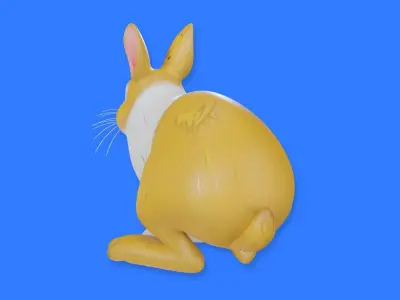 Bunny toon style 1 Low-poly 3D model