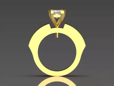 Long Ring Prince Solitaire STL 3D gold jewelry Ring model sr0039 3D print model