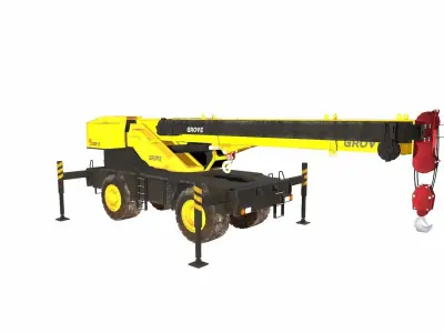 Rough Terrain Crane Low-poly 3D model