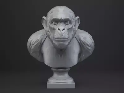 Ape Bust - Animal Figurine 3D print model