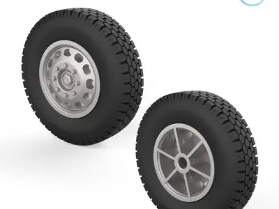 Truck wheels 1-32 3D print model