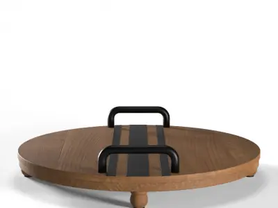 Decorative Wood Tray Low-poly 3D model