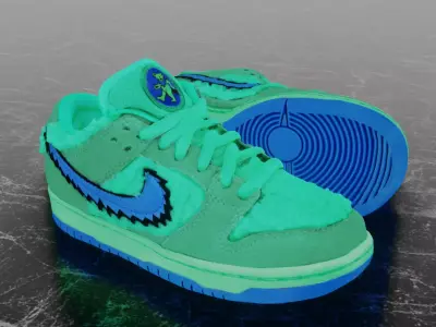 GRATEFUL DEAD X NIKE AIR JORDAN SB DUNK LOW ONE 3D SHOES Low-poly 3D model