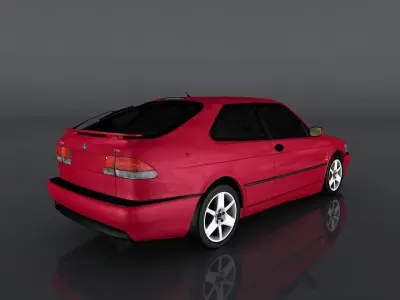 Saab 9-3 Aero Low-poly 3D model