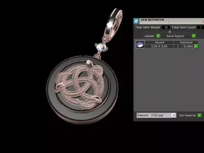 Triple Serpent Knot Pendant  High-Detail 3D Model 3D print model