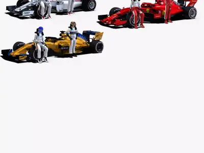 Formula 1 2018 Pack 1 Low-poly 3D model