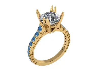 Round stone ring 322 3D print model