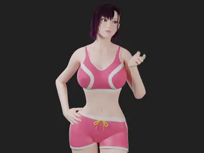 Shizuka Mikazuki 3d Model Low-poly 3D model