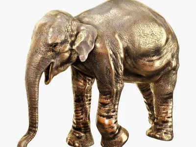 Sculptures of elephants 3D model