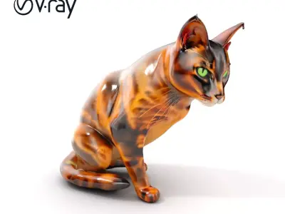 Realistic Feline D Model Pack with Detailed Textures Low-poly 3D model