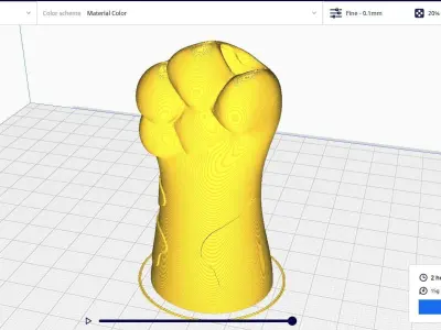 Tiger Hand Vase 3D Model 3D print model