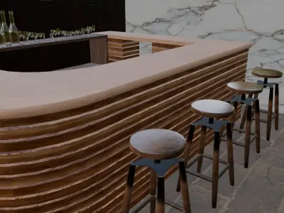 Modern Luxury Bar Interior 3D model