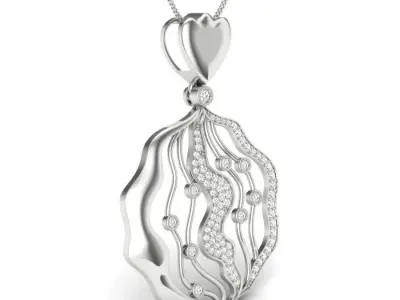 diamond pendant for women 3D print model