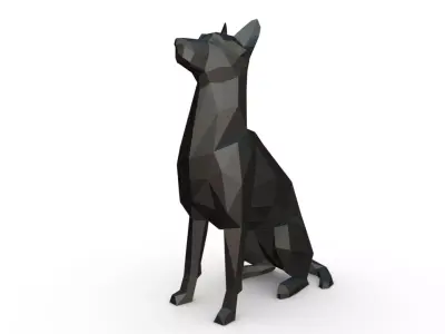 Belgian Malinois low poly 3D print model