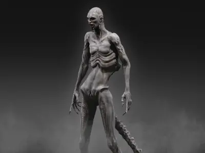 Newborn Hybrid from Alien Romulus Low-poly 3D model