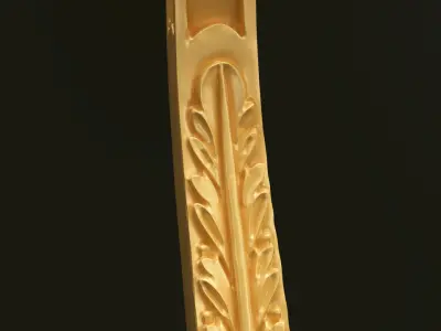 Classic Baroque Style Wooden Chair leg Free 3D model