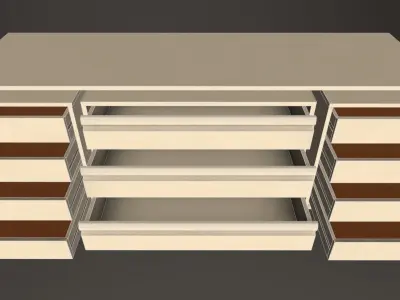 Modular Drawers Low-poly 3D model