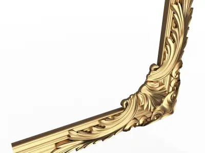 Corner Carved Plaster Molding Decoration 08 Low-poly 3D model