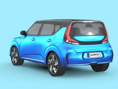Kia Soul 2023 Low-poly 3D model