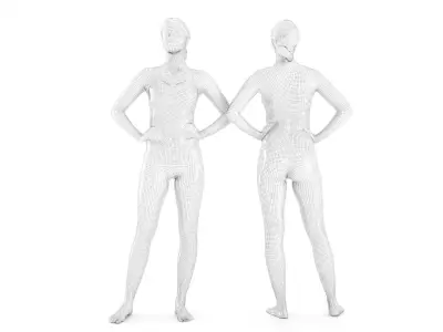 Scan sporty female 12 Low-poly 3D model